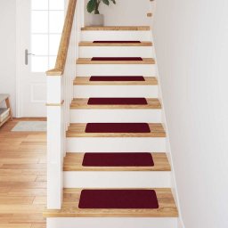 vidaXL Antislip Trapmatten 15 st 60 x 25 cm Bordeauxrood PP