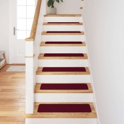 vidaXL Antislip Trapmatten 15 st 75 x 20 cm Bordeauxrood PP