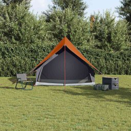 vidaXL Gezinstent met dak Grijs en Oranje 220 x 220 x 184 cm