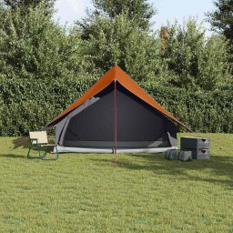 vidaXL Gezinstent met dak Grijs en Oranje 256 x 256 x 185 cm