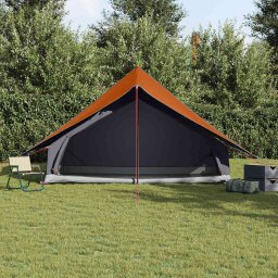 vidaXL Gezinstent met dak Grijs en Oranje 315 x 286 x 200 cm
