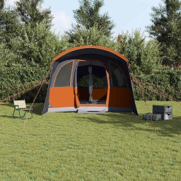 vidaXL Gezinstent met dak Grijs en Oranje 576 x 325 x 213 cm