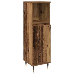 vidaXL Badkamermeubelset 3 st Oud Hout 30 x 30 x 180 cm Bewerkt hout