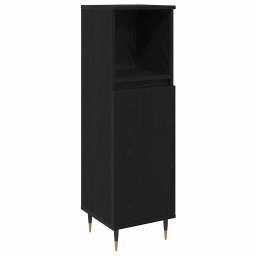 vidaXL Badkamermeubelset 3 st Zwart Eiken 30 x 30 x 180 cm