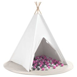 vidaXL Teepee Tent Wit 120 x 120 x 150 cm Stof en Plastic