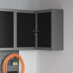 vidaXL Gereedschapskast met plank Zwart en Grijs 55 x 55 x 55 cm Staal