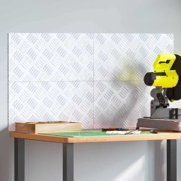 vidaXL Trapmatten 4 st 50 x 25 cm Zilver Aluminium Rechthoekig