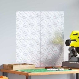 vidaXL Trapmatten 4 st 30 x 30 cm Zilver Aluminium Vierkant