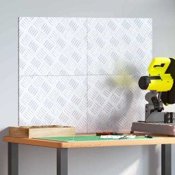 vidaXL Trapmatten 4 st 40 x 30 cm Zilver Aluminium Rechthoekig