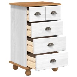vidaXL Ladekast 5-Lade ASKIM Wit 48,5 x 40 x 79 cm Massief grenenhout