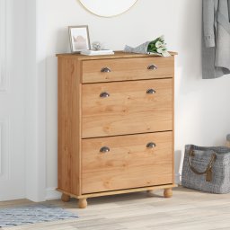 vidaXL Schoenenkast ASKIM Bruin 85 x 35 x 108 cm Massief grenenhout