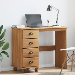 vidaXL Schrijfbureau ASKIM Bruin 95 x 40 x 75 cm Massief grenenhout