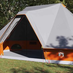 vidaXL Tipi Tent 10-persoons Grijs en Oranje taft