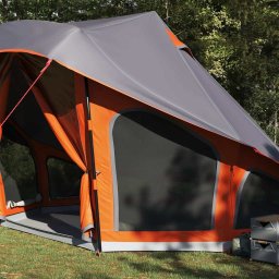 vidaXL Tipi Tent met dak Grijs en Oranje 508 x 470 x 300 cm taft