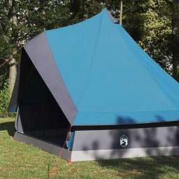 vidaXL Tipi Tent 8-persoons Blauw taft