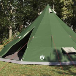 vidaXL Tipi Tent met dak met opslag Groen 560 x 560 x 300 cm taft