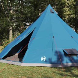 vidaXL Tipi Tent met dak met opslag Blauw 560 x 560 x 300 cm taft