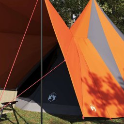 vidaXL Tipi Tent met dak Grijs en Oranje 510 x 690 x 330 cm taft