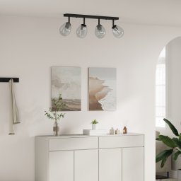 vidaXL Plafondspot Zwart 73.5 x 13 x 26 cm Glas en Metaal