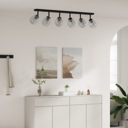 vidaXL Plafondspot Zwart 110,5 x 13 x 26 cm Glas en Metaal