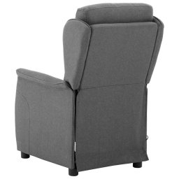 vidaXL Massagestoel Lichtgrijs 93.5 x 67.5 x 101.5 cm Stof