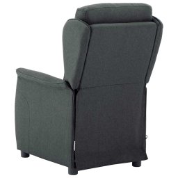 vidaXL Massagestoel Donkergrijs 93.5 x 67.5 x 101.5 cm Stof