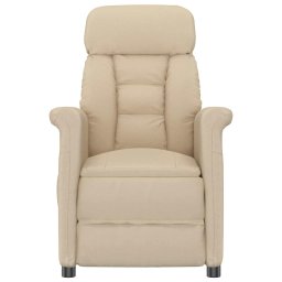 vidaXL Massagestoel Crème 96.5 x 70.5 x 95 cm Microvezel