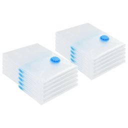 vidaXL Opslagzakken 10 st Transparant en Blauw 70 x 50 cm
