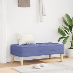 vidaXL Bank met kussen Jeans Blauw 113 x 57 x 39 cm Stof