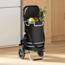 vidaXL Winkel trolley Zwart 36,5 x 46,5 x 100,5 cm Oxford stof