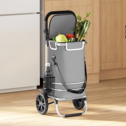 vidaXL Winkel trolley Grijs 36,5 x 46,5 x 100,5 cm Oxford stof