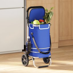 vidaXL Winkel trolley Blauw 36,5 x 46,5 x 100,5 cm Oxford stof
