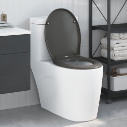 vidaXL Toiletzitting Antraciet 47 x 37 x 4 cm Duroplast