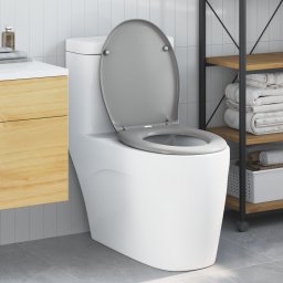 vidaXL Toiletzitting Grijs 47 x 37 x 4 cm Duroplast