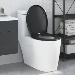 vidaXL Toiletzitting Zwart 47 x 37 x 4 cm Duroplast