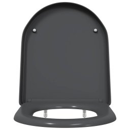 vidaXL Toiletzitting Antraciet 49 x 36 x 4 cm Duroplast