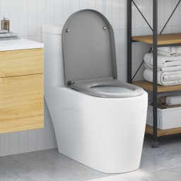 vidaXL Toiletzitting Grijs 49 x 36 x 4 cm Duroplast