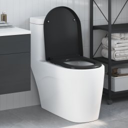 vidaXL Toiletzitting Zwart 49 x 36 x 4 cm Duroplast
