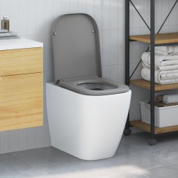 vidaXL Toiletzitting Grijs 47,5 x 35 x 3,6 cm Duroplast