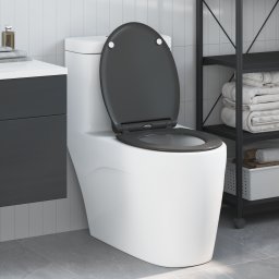 vidaXL Toiletzitting Antraciet 45,5 x 37,5 x 3,8 cm Duroplast
