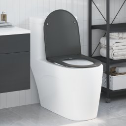 vidaXL Toiletzitting Antraciet 47 x 36 x 3,4 cm Duroplast