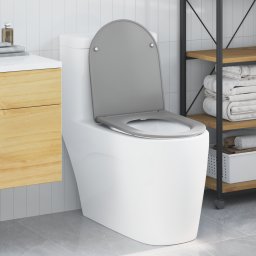 vidaXL Toiletzitting Grijs 47 x 36 x 3,4 cm Duroplast