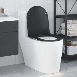vidaXL Toiletzitting Zwart 47 x 36 x 3,4 cm Duroplast