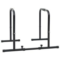 vidaXL Dip Bar Zwart 116 x 66 x 74.5 cm Poedergecoat staal