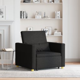 vidaXL Uittrekbaar slaapbank eenpersoons Zwart 90 x 165 x 87 cm Stof