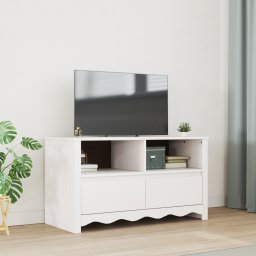 vidaXL TV-kast met lade Drammen Wit 99 x 43 x 55 cm Massief grenenhout