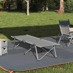 vidaXL Opvouwbaar Camping Bed Grijs 194 x 62,5 x 42,5 cm
