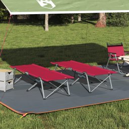 vidaXL Opvouwbaar Camping Bed 2 st Rood 194 x 62,5 x 42,5 cm