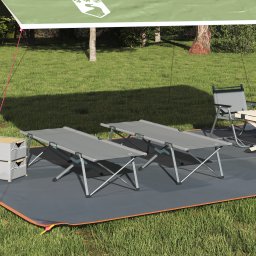 vidaXL Opvouwbaar Camping Bed 2 st Grijs 194 x 62,5 x 42,5 cm
