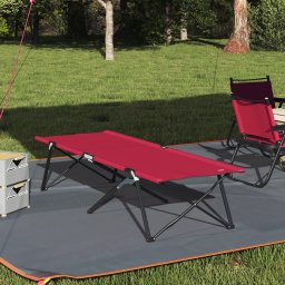 vidaXL Opvouwbaar Camping Bed Rood 206 x 76 x 74 cm Oxford en Staal
